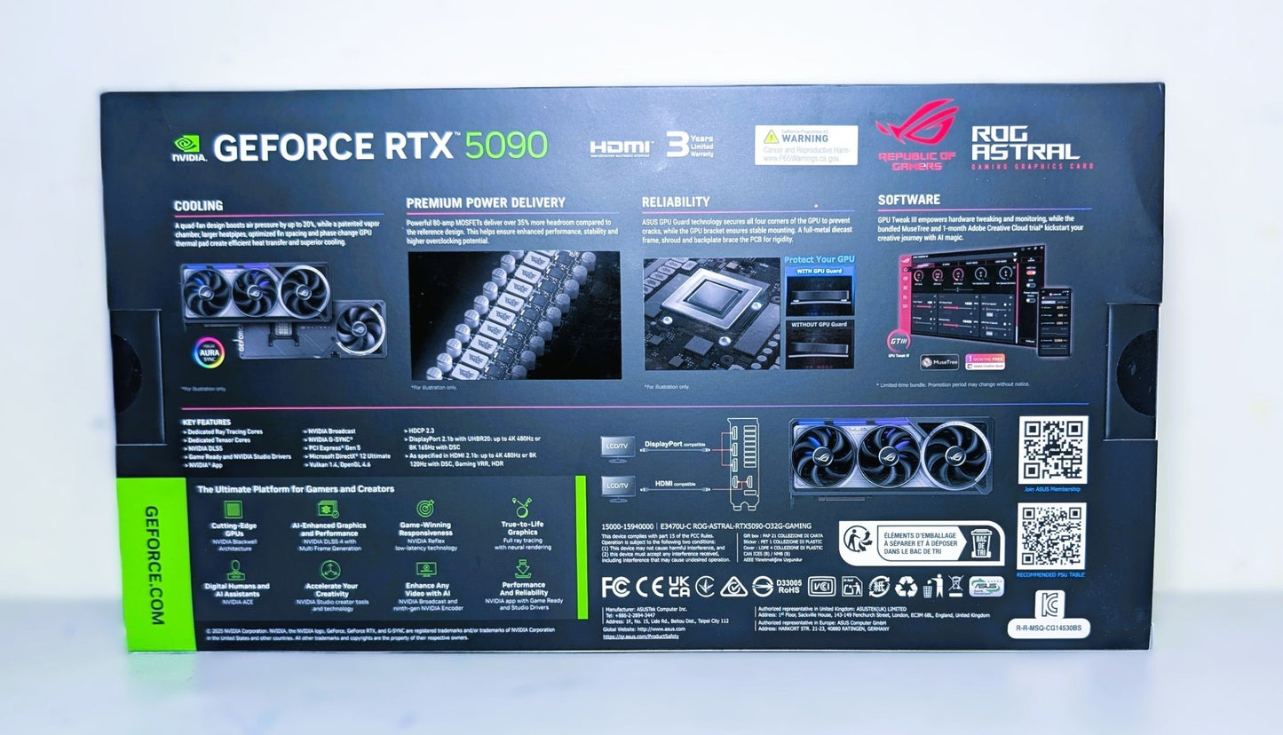 ASUS ROG Astral GeForce RTX 5090 32GB GDDR7 Graphics Card - GrifTronics