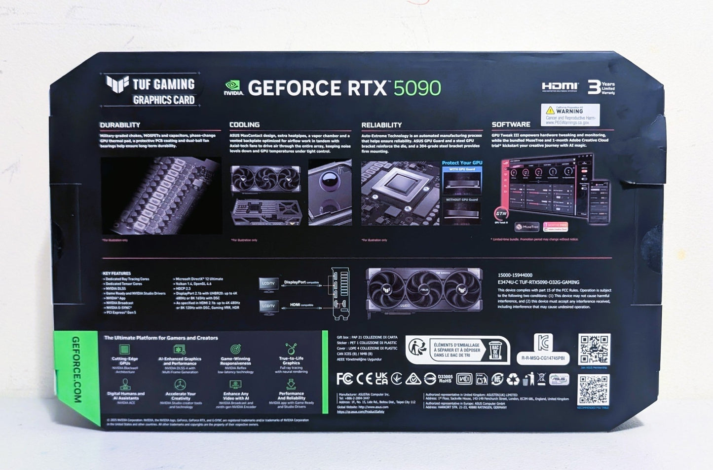 ASUS TUF OC Gaming GeForce RTX 5090 32GB GDDR7 Graphics - GrifTronics