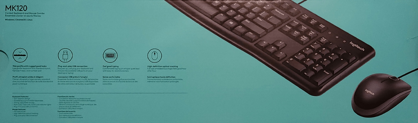 Logitech MK120 Corded Keyboard and Mouse Combo - GrifTronics