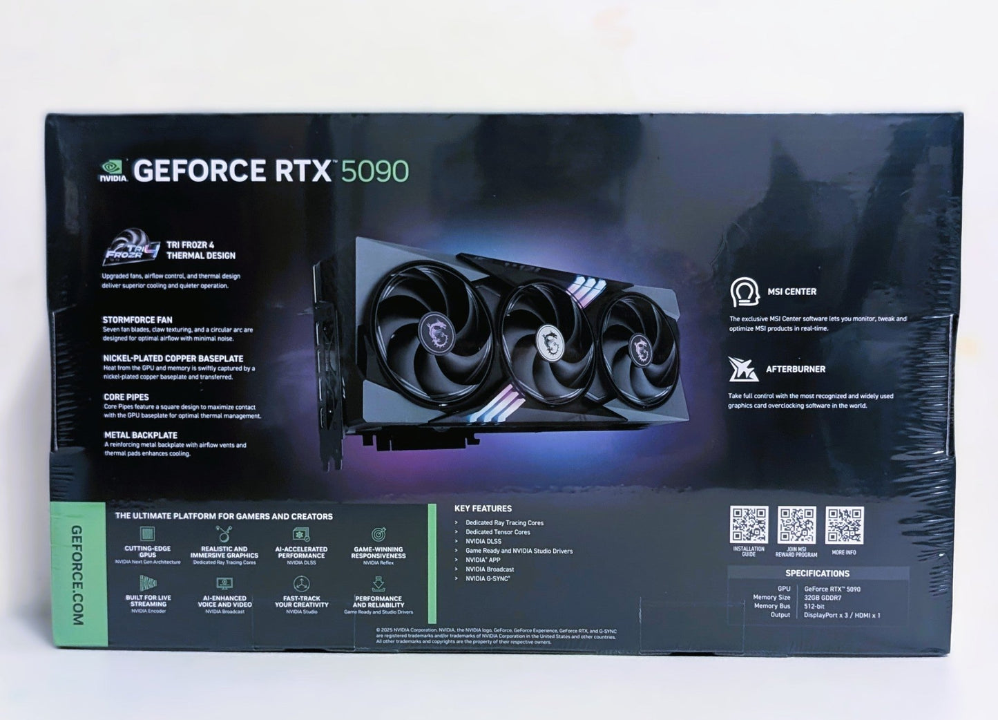 MSI Nvidia GeForce RTX 5090 GAMING TRIO OC 32G Graphics Card - GrifTronics