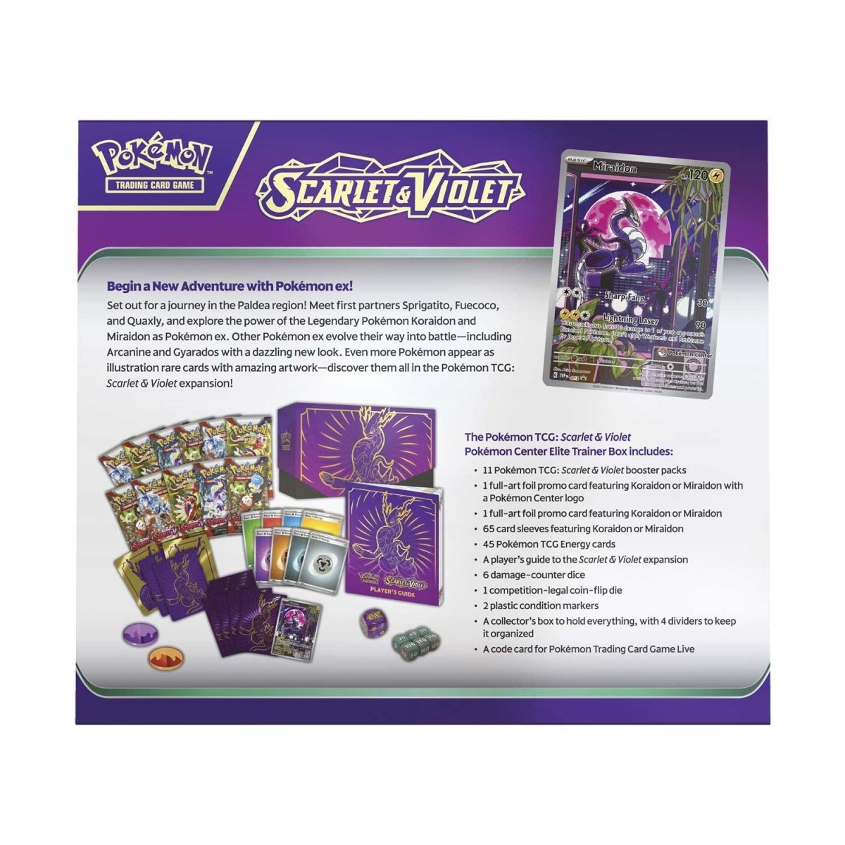 Scarlet & Violet - Elite Trainer Box (Miraidon) (Pokemon Center Exclusive) - GrifTronics