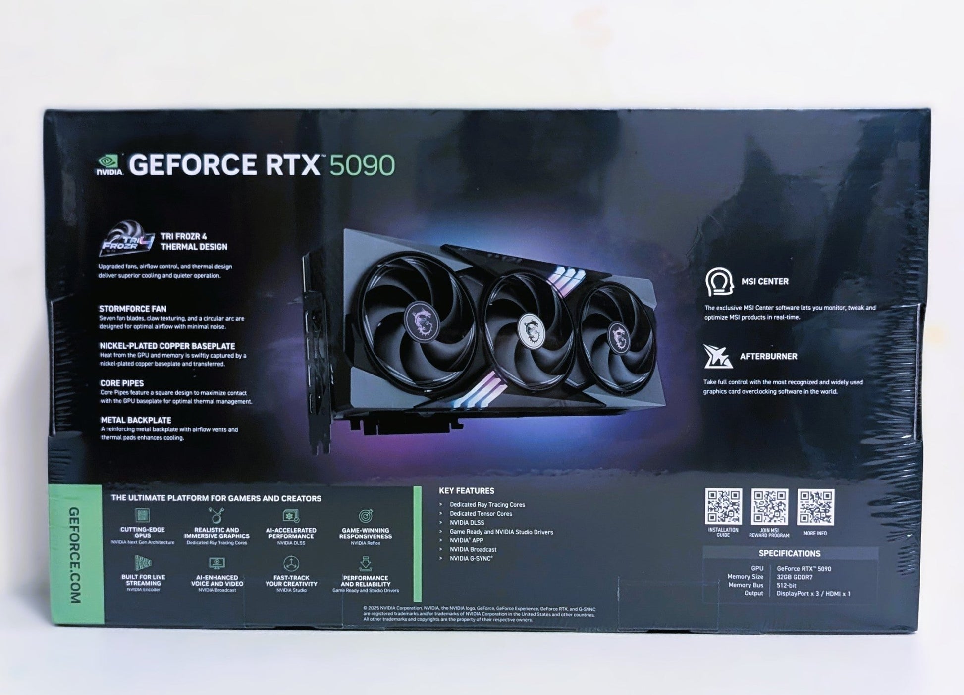 MSI Nvidia GeForce RTX 5090 GAMING TRIO OC 32G Graphics Card - GrifTronics